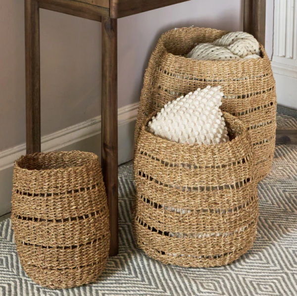 Aksen Keranjang Rotan untuk Penyimpanan